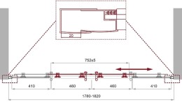 Душевая дверь BelBagno Uno 180 UNO-195-BF-2-180-P-Cr
