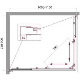 Душевой уголок BelBagno Unique 115х90 UNIQUE-AH-2-100/115-75/90-C-Cr