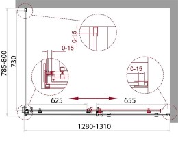 Душевой уголок BelBagno Acqua 130х80 ACQUA-AH-1-130/80-C-Cr