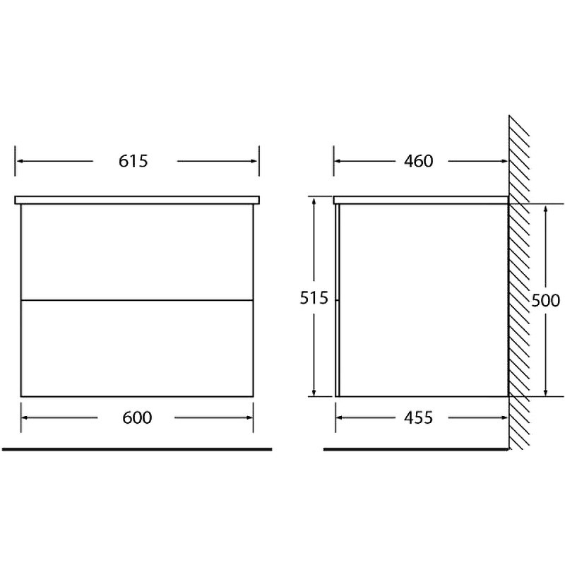 Тумба под раковину BelBagno Etna 60 ETNA-600-2C-SO-WO-P подвесная