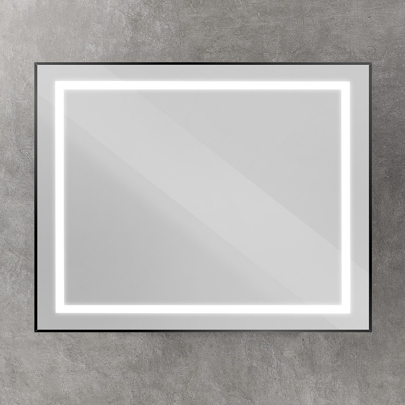 Зеркало BelBagno Kraft 100 SPC-KRAFT-1000-800-SENS-NERO с подсветкой