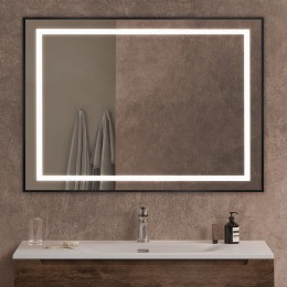 Зеркало BelBagno Kraft 100 SPC-KRAFT-1000-800-SENS-NERO с подсветкой
