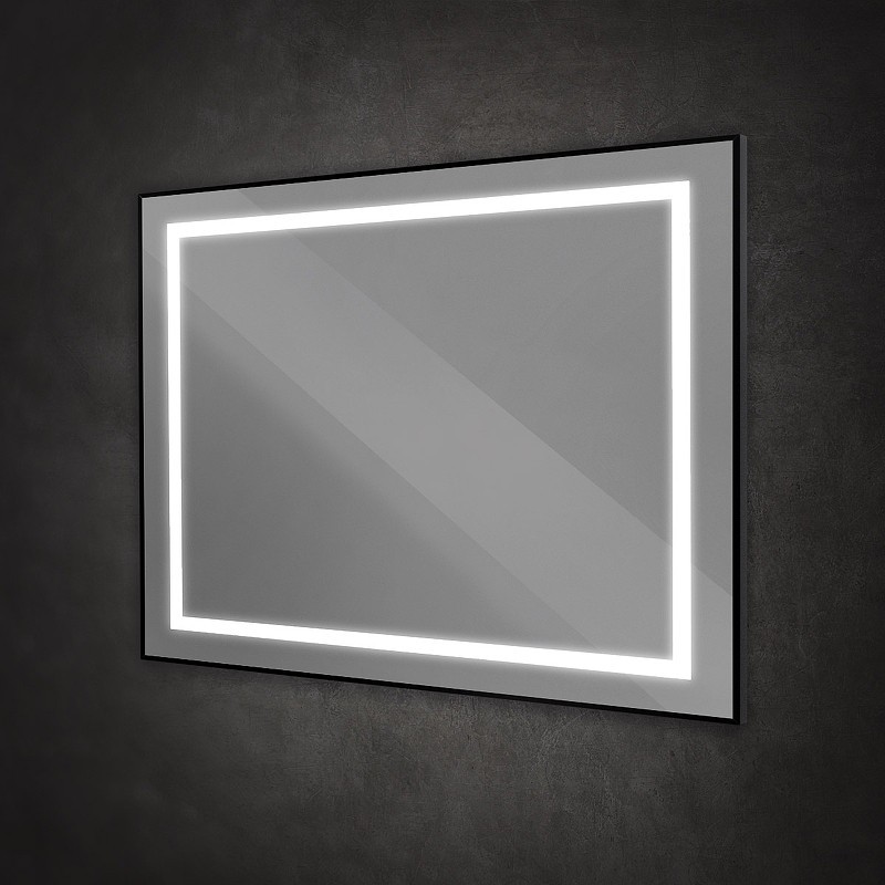 Зеркало BelBagno Kraft 100 SPC-KRAFT-1000-800-SENS-NERO с подсветкой