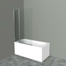 Шторка на ванну BelBagno UNO-V-11-120/150-C-Cr