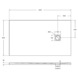 Душевой поддон из искусственного камня BelBagno Uno 140x80 TRAY-MR-UNO-AH-140/80-35-W