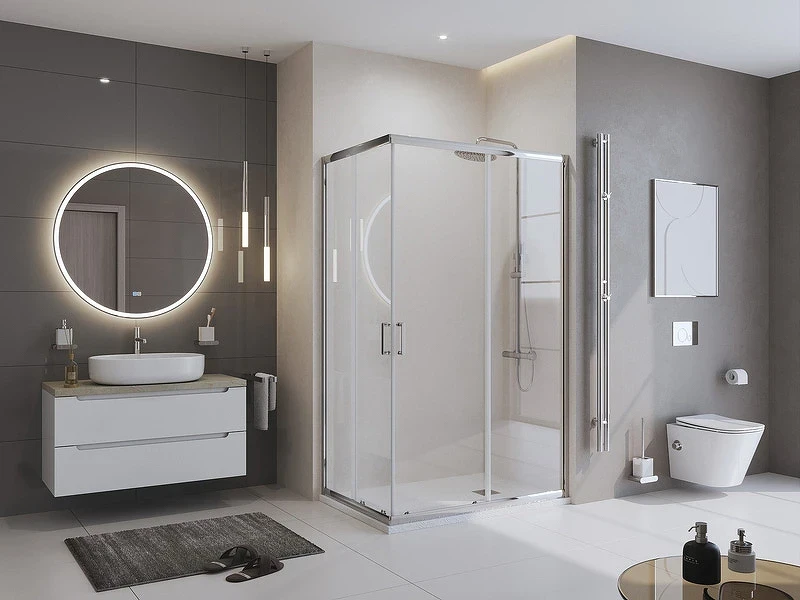 Душевой поддон из искусственного камня BelBagno Uno 100x80 TRAY-MR-UNO-AH-100/80-35-W-CR