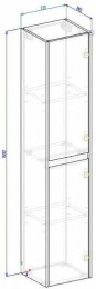 Шкаф пенал BelBagno Kraft 33 R KRAFT-1600-2A-SC-RT-R подвесной
