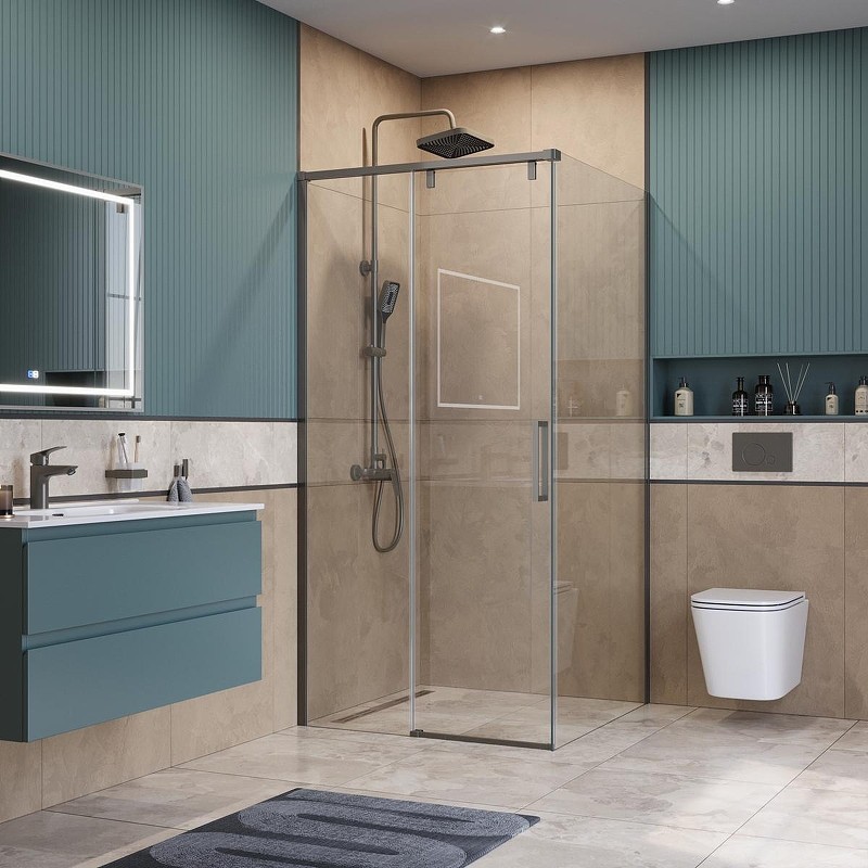 Душевой уголок BelBagno Soft Close-1 100x100 SOFT_CLOSE-1-A-1-100-C-GM