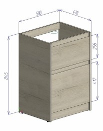 Тумба под раковину BelBagno Kraft 120 KRAFT-LVD-580/1200-2C-PIA-RNN