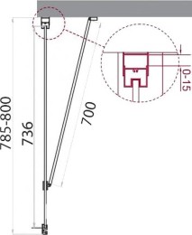Душевая стенка BelBagno Marmi 80 MARMI-80-FIX-C-Cr