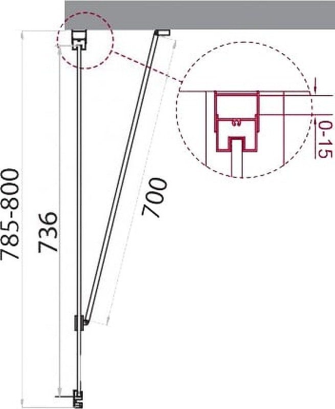 Душевая стенка BelBagno Marmi 80 MARMI-80-FIX-C-Cr