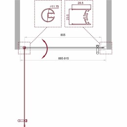 Душевая дверь BelBagno Uno 90 UNO-B-1-90-CH-Cr