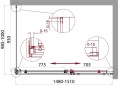 Душевой уголок BelBagno Acqua 150х100 ACQUA-AH-1-150/100-C-Cr