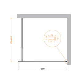 Душевая перегородка BelBagno Kraft 100 KRAFT-L-1-100-C-NERO