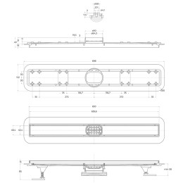 душевой лоток BelBagno Luce BB-LD-LUCE-70-CR