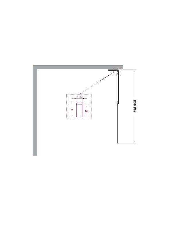 Душевая перегородка BelBagno Uno 90 UNO-L-1-TB-90-FL-Cr