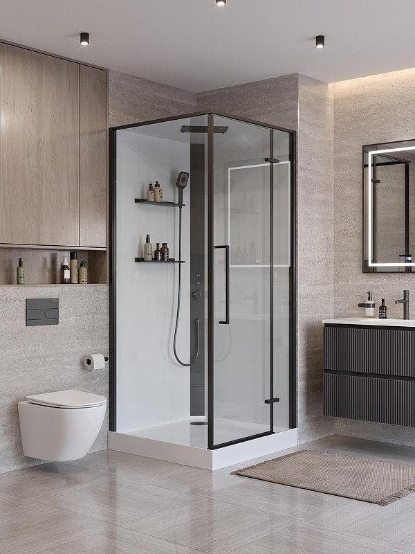 Душевая кабина BelBagno Uno 90х90 R UNO-CAB-A-1-90-C-NERO-Bi-TOP-R