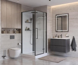 Душевая кабина BelBagno Uno 90х90 R UNO-CAB-A-1-90-C-NERO-Bi-TOP-R
