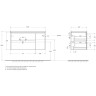 Тумба под раковину BelBagno Kraft 100 L KRAFT-1000-2C-1A-SO-CG-L подвесная