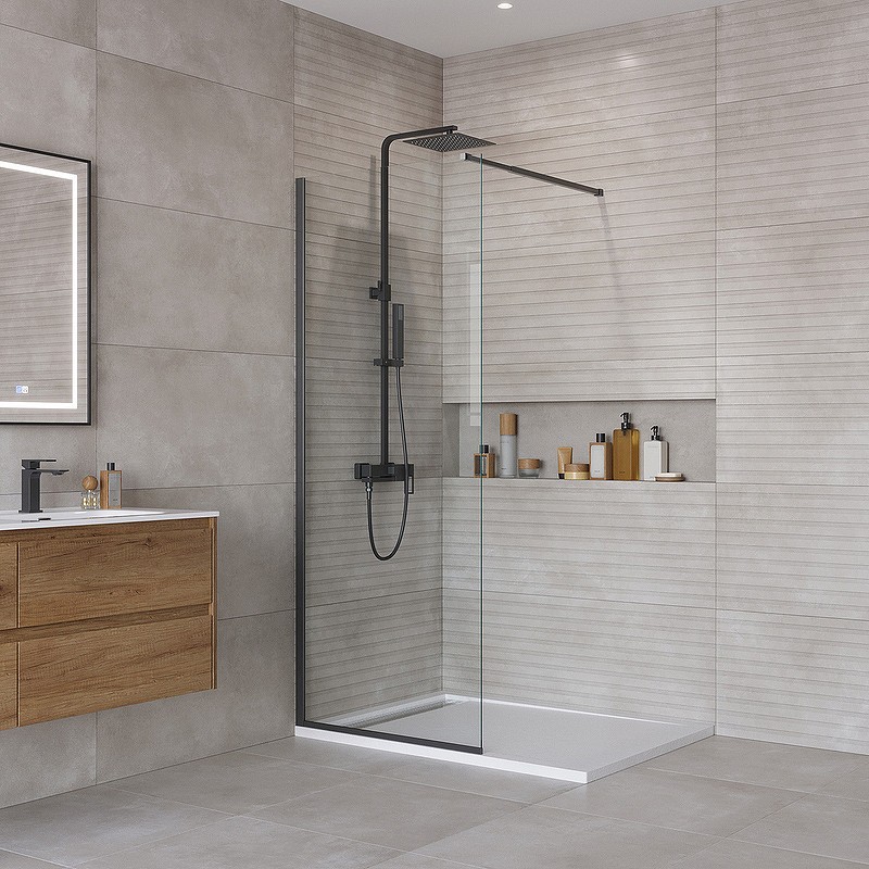 Душевая перегородка BelBagno Kraft 70 KRAFT-L-1-70-C-NERO