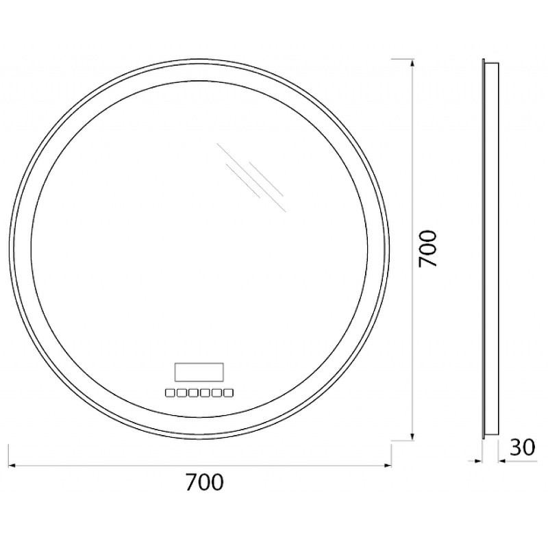 Зеркало BelBagno SPC-RNG-700-LED-TCH-RAD с подсветкой