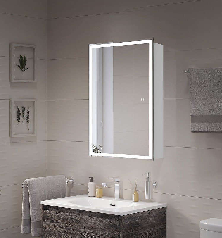 Зеркальный шкаф BelBagno 50 SPC-GRT-500/800-1A-LED-TCH с подсветкой