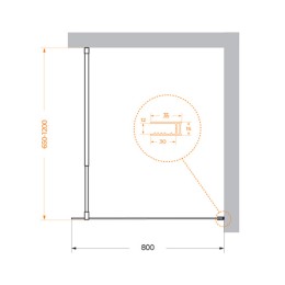 Душевая перегородка BelBagno Kraft 80 KRAFT-L-1-80-C-Cr