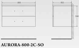 Тумба под раковину BelBagno Aurora 80 AURORA-800-2C-SO-RT подвесная