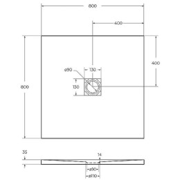 Душевой поддон из искусственного камня BelBagno Uno 80x80 TRAY-MR-UNO-A-80-35-W