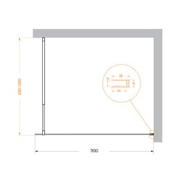 Душевая перегородка BelBagno Kraft 110 KRAFT-L-1-110-C-NERO