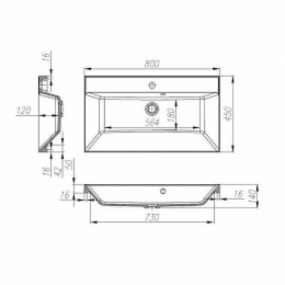 Раковина BelBagno 80 BB800/450-LV-MR-AST
