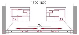 Душевая дверь BelBagno Unique 180 UNIQUE-BF-2-150/180-C-Cr