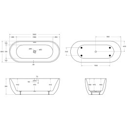 Акриловая ванна BelBagno 190x80 BB417-1900-800
