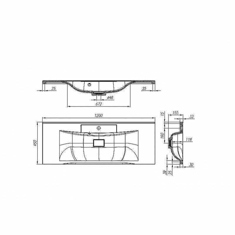 Раковина BelBagno 120 BB1200/450-LV-MR-PR