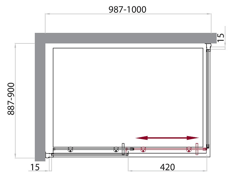 Душевой уголок BelBagno Uno 100х90 UNO-AH-1-100/90-C-Cr