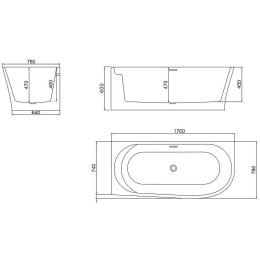 Акриловая ванна BelBagno 170x78 L BB410-1700-780-L