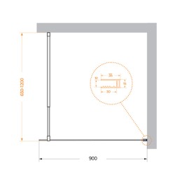 Душевая перегородка BelBagno Kraft 90 KRAFT-L-1-90-C-Cr