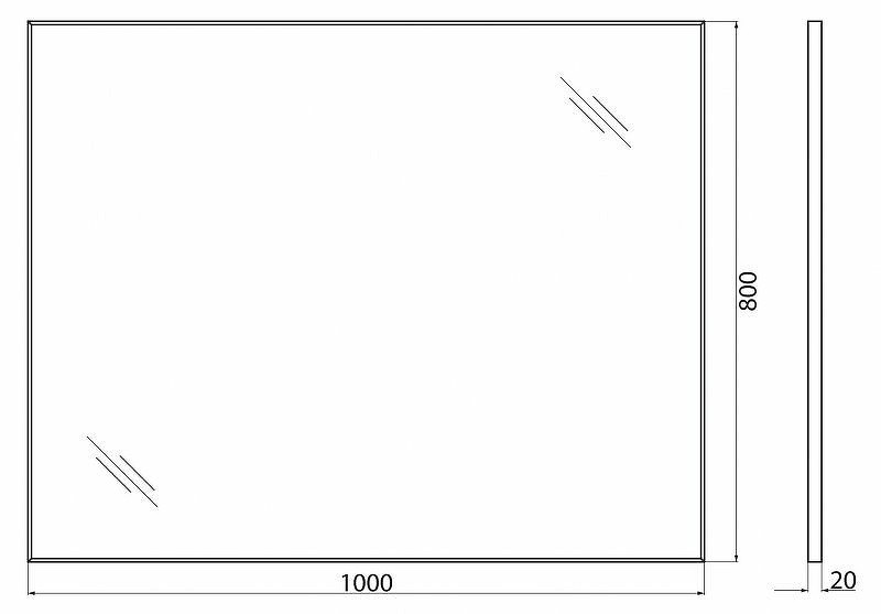 Зеркало BelBagno SPC 100 SPC-AL-1000-800 Nero