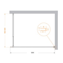 Душевая перегородка BelBagno Kraft 120 KRAFT-L-1-120-C-Cr