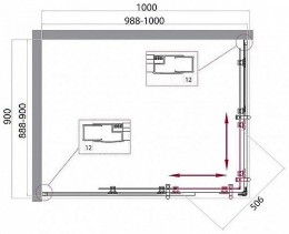 Душевой уголок BelBagno Uno 100х90 UNO-195-AH-2-100/90-C-Cr