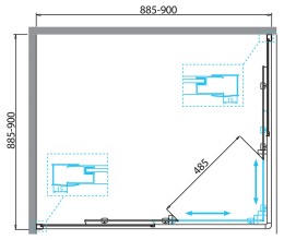 Душевой уголок BelBagno Due 90х90 DUE-A-2-90-C-Cr