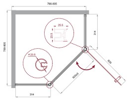 Душевой уголок BelBagno Uno 80х80 UNO-195-P-1-80-C-Cr