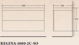 Тумба под раковину BelBagno Regina 100 REGINA-1000-2C-SO-MR-BLUM подвесная