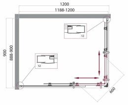 Душевой уголок BelBagno Uno 120х90 UNO-195-AH-2-120/90-C-Cr
