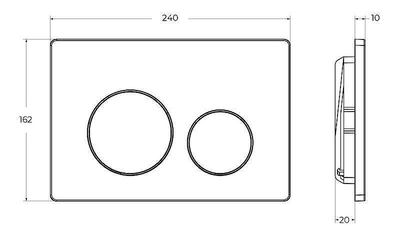 Кнопка смыва BelBagno BB-03C-NERO.M