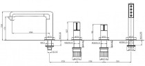 Смеситель на борт ванны BelBagno Uno UNO-BVD4-CRM