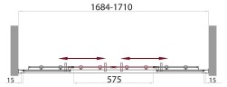 Шторка на ванну BelBagno Uno 170 UNO-VF-2-170/145-P-Cr