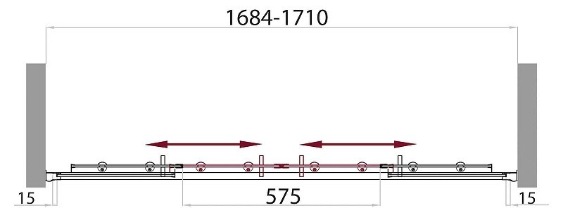 Шторка на ванну BelBagno Uno 170 UNO-VF-2-170/145-P-Cr