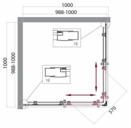 Душевой уголок BelBagno Uno 100х100 UNO-195-A-2-100-C-NERO