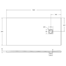 Душевой поддон из искусственного камня BelBagno Uno 160x80 TRAY-MR-UNO-AH-160/80-35-W